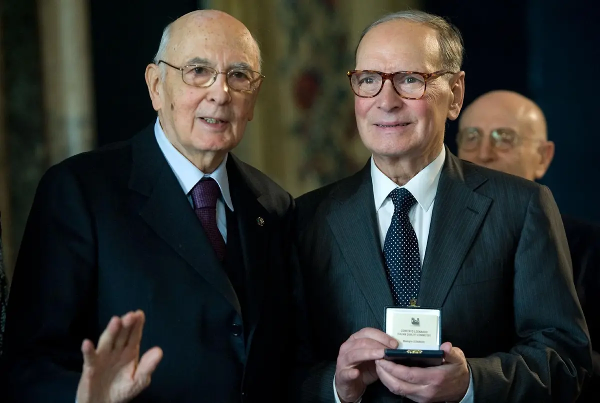 Giorgio Napolitano con Ennio Morricone © quirinale.it