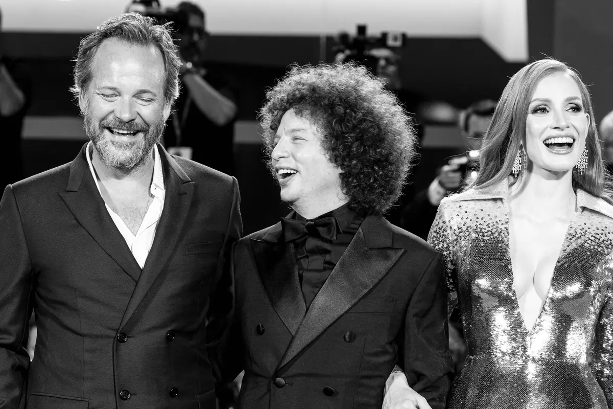 Peter Sarsgaard con Michel Franco e Jessica Chastain - Foto Karen Di Paola