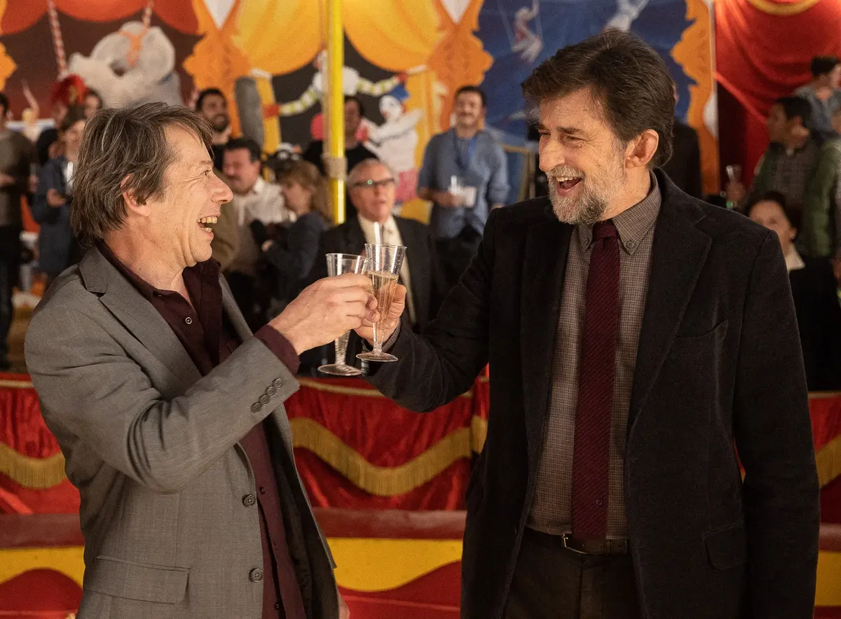 Mathieu Amalric e Nanni Moretti in Il sol dell'avvenire