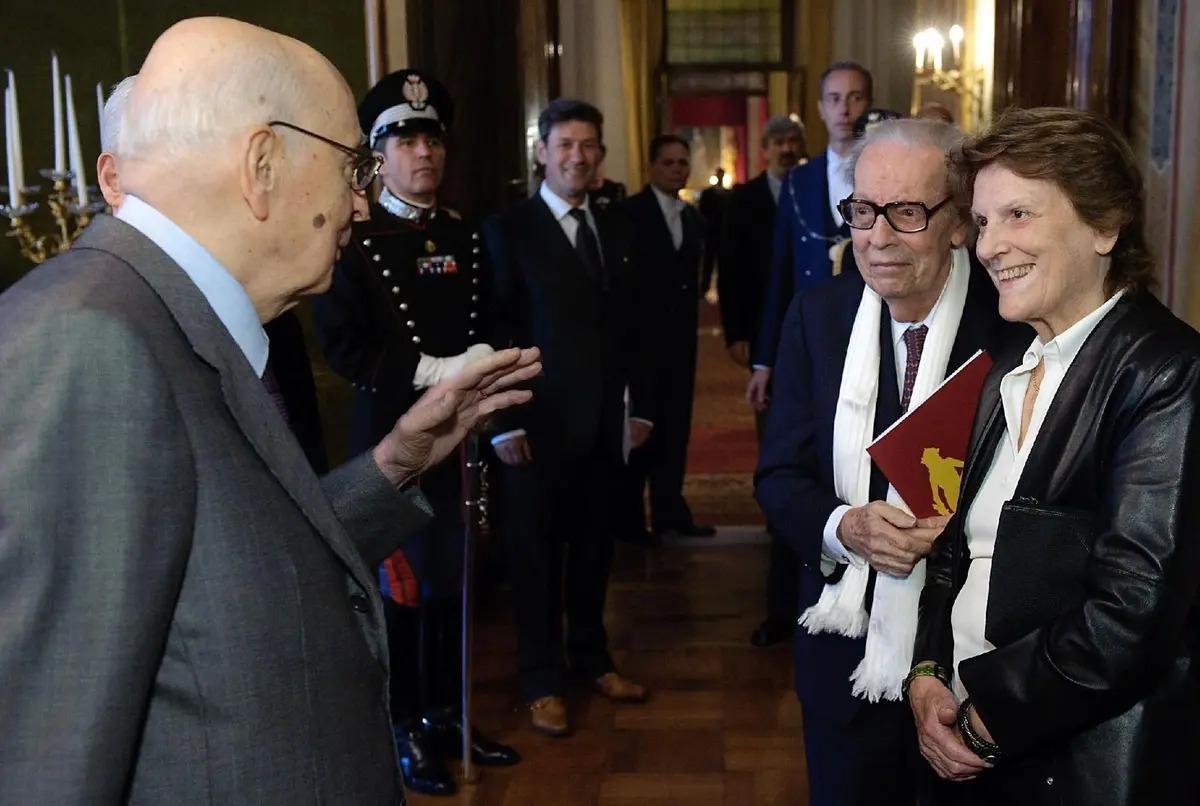 Giorgio Napolitano con Gian Luigi Rondi e Liliana Cavani © quirinale.it