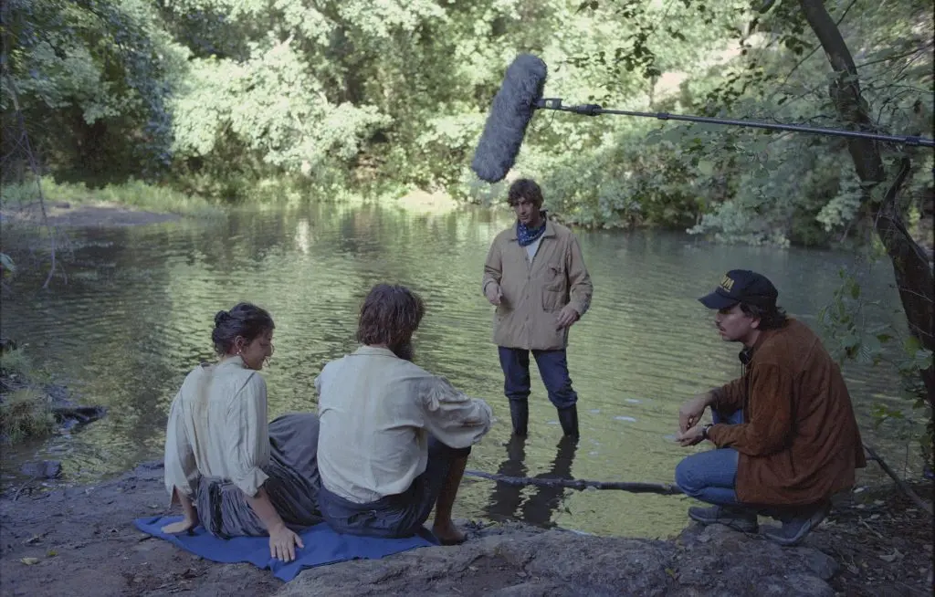 Matteo Zoppis e Alessio Rigo de Righi sul set di Re Granchio