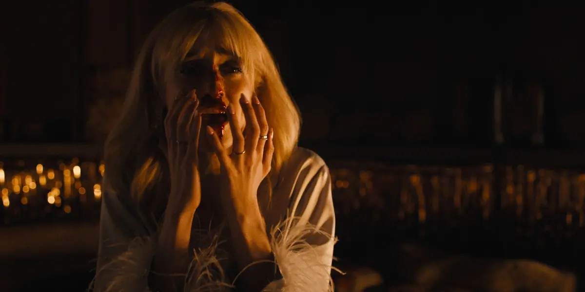 Something Very Bad Is Going To Happen. Gus Birney as Portia in episode 106 of Something Very Bad Is Going To Happen. Cr. Courtesy of Netflix © 2026