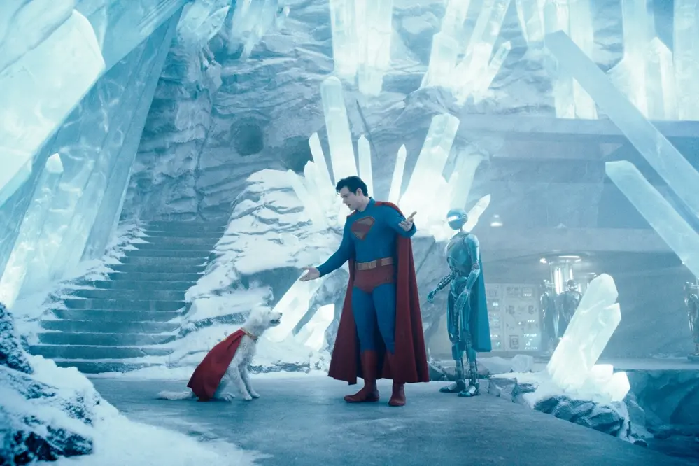 DAVID CORENSWET as Superman in \\u201CSUPERMAN,\\u201D a Warner Bros. Pictures release. Copyright: \\u00A9 2025 Warner Bros. Entertainment Inc. All Rights Reserved.