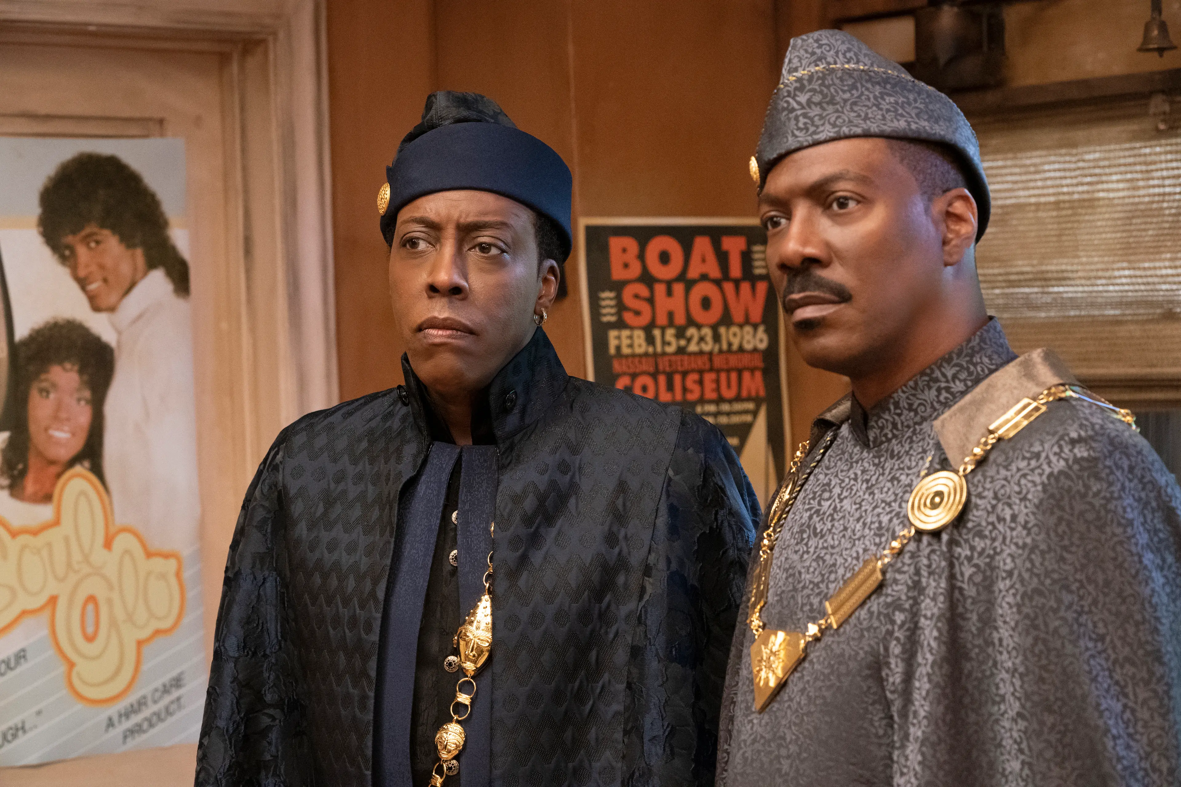 Arsenio Hall and Eddie Murphy star in COMING 2 AMERICA Photo Courtesy of Amazon Studios