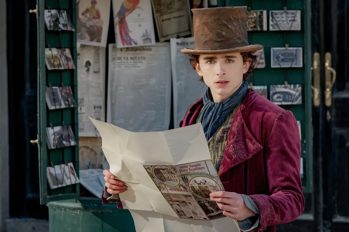 Timothée Chalamet in Wonka. Credit: Jaap Buittendijk