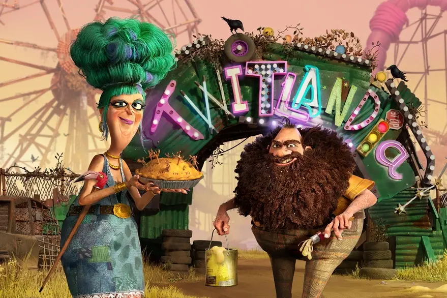 THE TWITS - Mr. and Mrs. Twit are the meanest, smelliest, nastiest people in the world who also happen to own and operate the most disgusting, most dangerous, most idiotic amusement park in the world, Twitlandia. But when the Twits rise to power in their town, two brave orphans and a family of magical animals are forced to become as tricky as the Twits in order to save the city. A hysterically funny, wild ride of a film (chock-full of the Twits’ beloved tricks–from the Wormy Spaghetti to the Dreaded Shrinks), The Twits is also a story for our times, about the never-ending battle between cruelty and empathy. Cr: Netflix © 2023