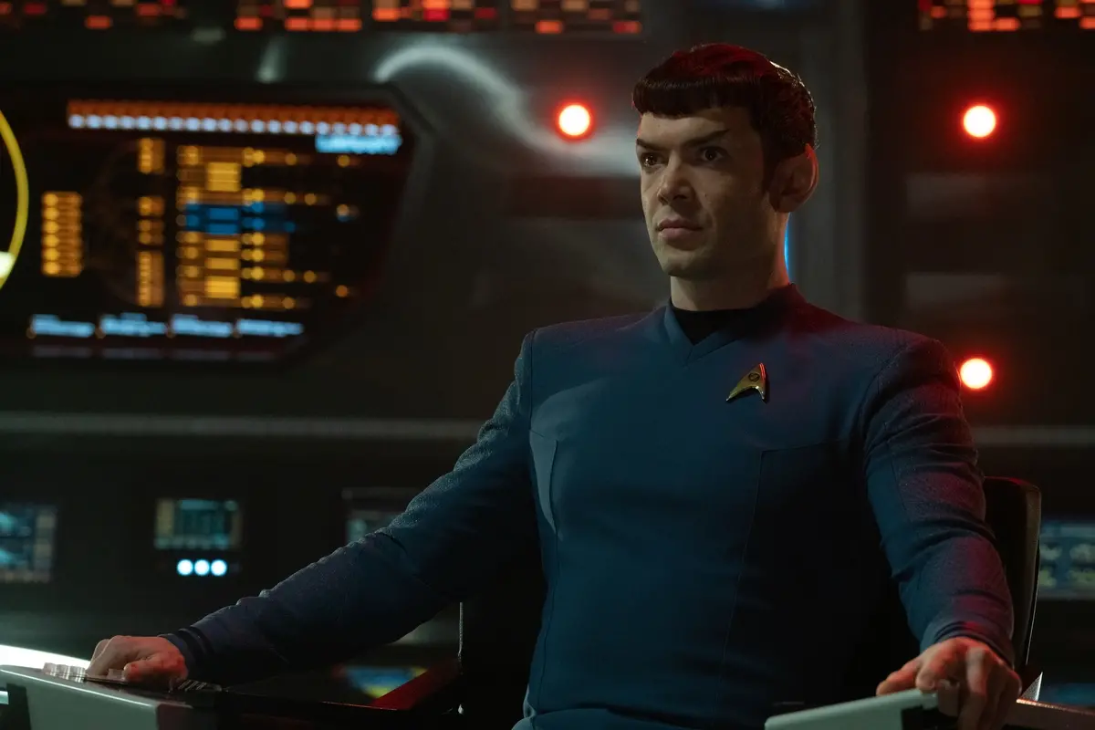 Ethan Peck in Star Trek: Strange New Worlds, streaming on Paramount+, 2023. Photo Cr: Michael Gibson/Paramount+