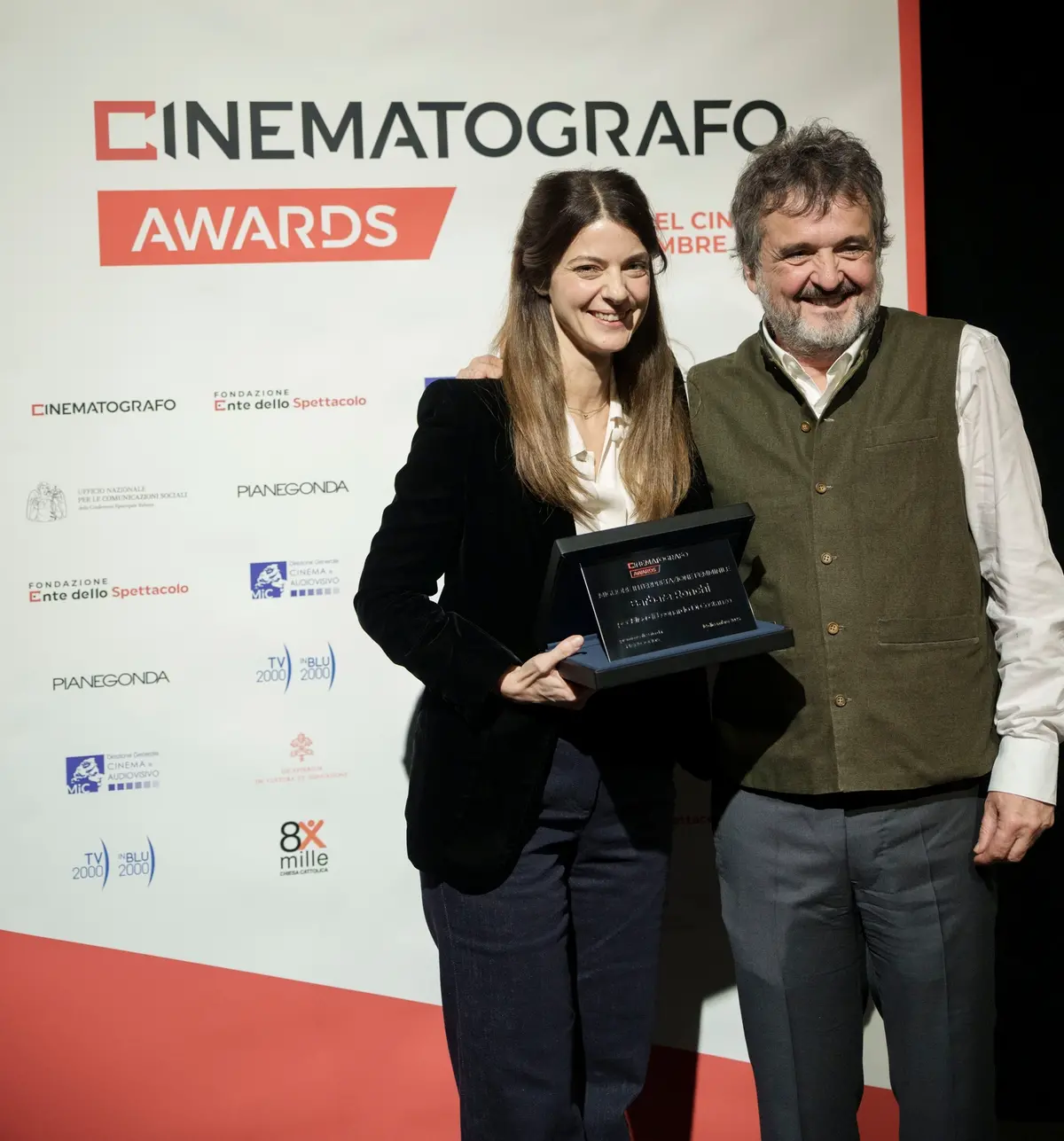 Il produttore Carlo Cresto-Dina con Barbara Ronchi, premio Migliore Interpretazione Femminile per Elisa di Leonardo Di Costanzo