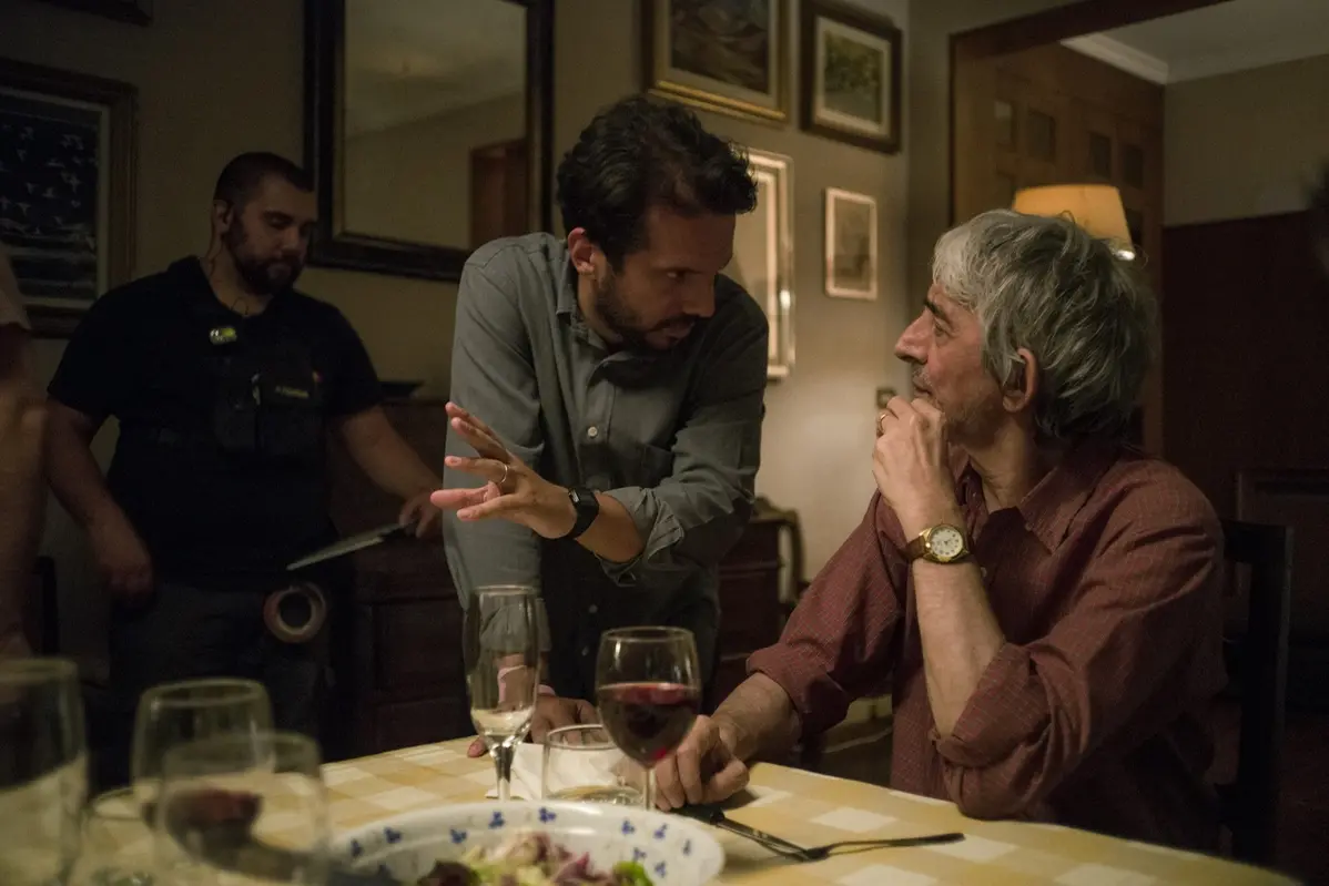 Vincenzo Alfieri con Sergio Rubini sul set di 40 secondi