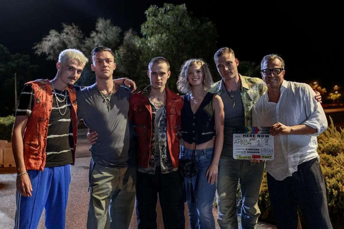 Francesco Garilli, Lorenzo Richelmy, Saul Nanni, Elena Kampouris, Enrico Inserra, Gabriele Muccino - foto di Valentina Glorioso