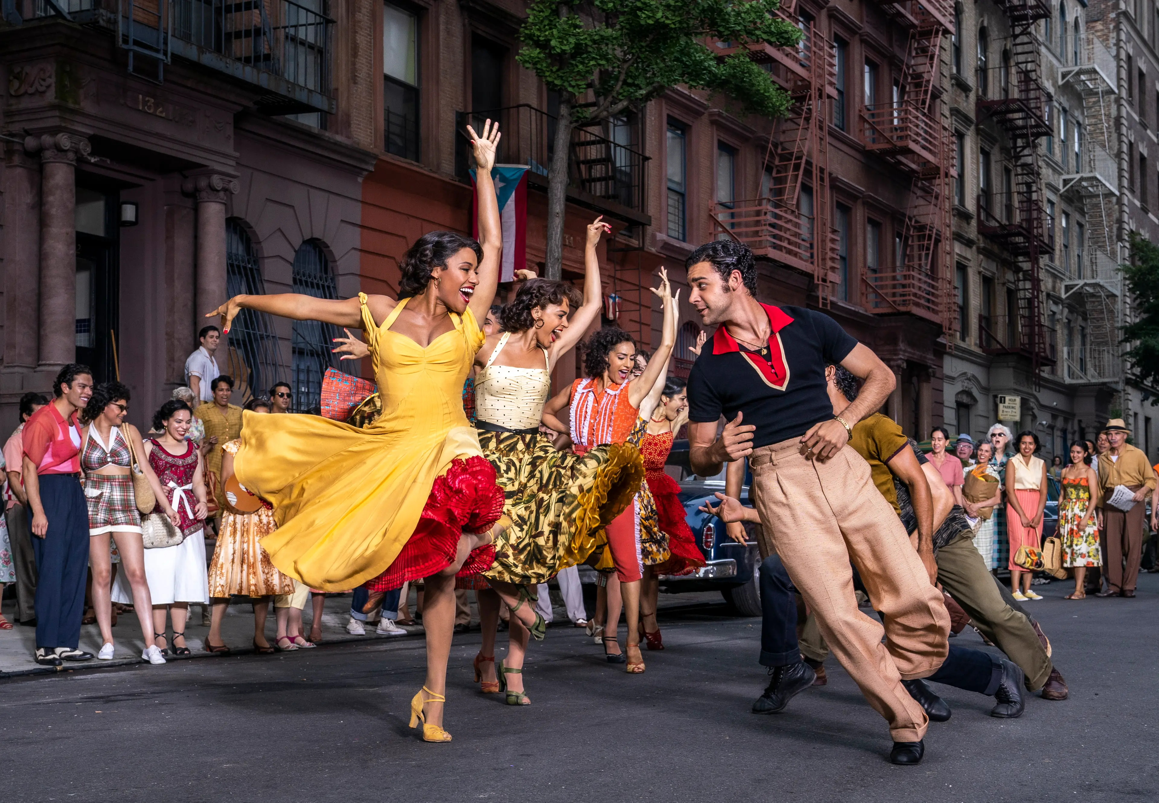 Ariana DeBose as Anita and David Alvarez as Bernardo in 20th Century Studios’ WEST SIDE STORY. Photo by Niko Tavernise. © 2020 Twentieth Century Fox Film Corporation.  All Rights Reserved.