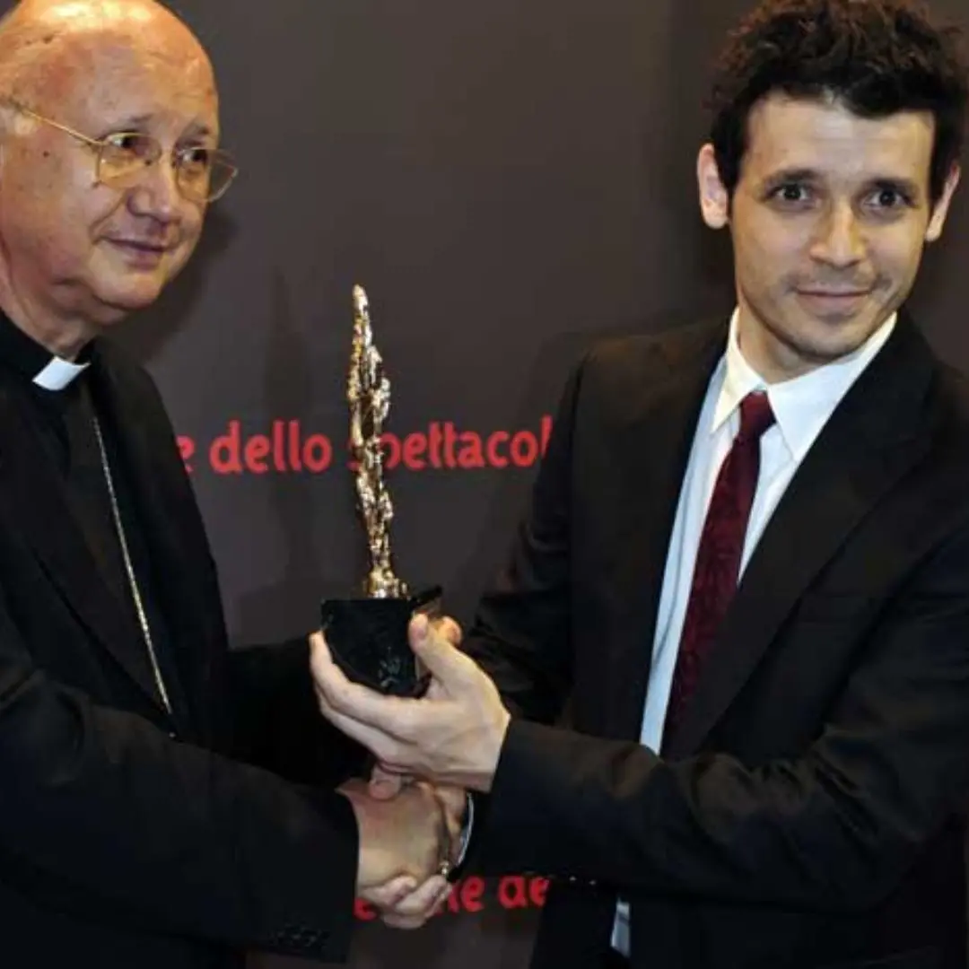 Daniel Burman con mons. Claudio Maria Celli