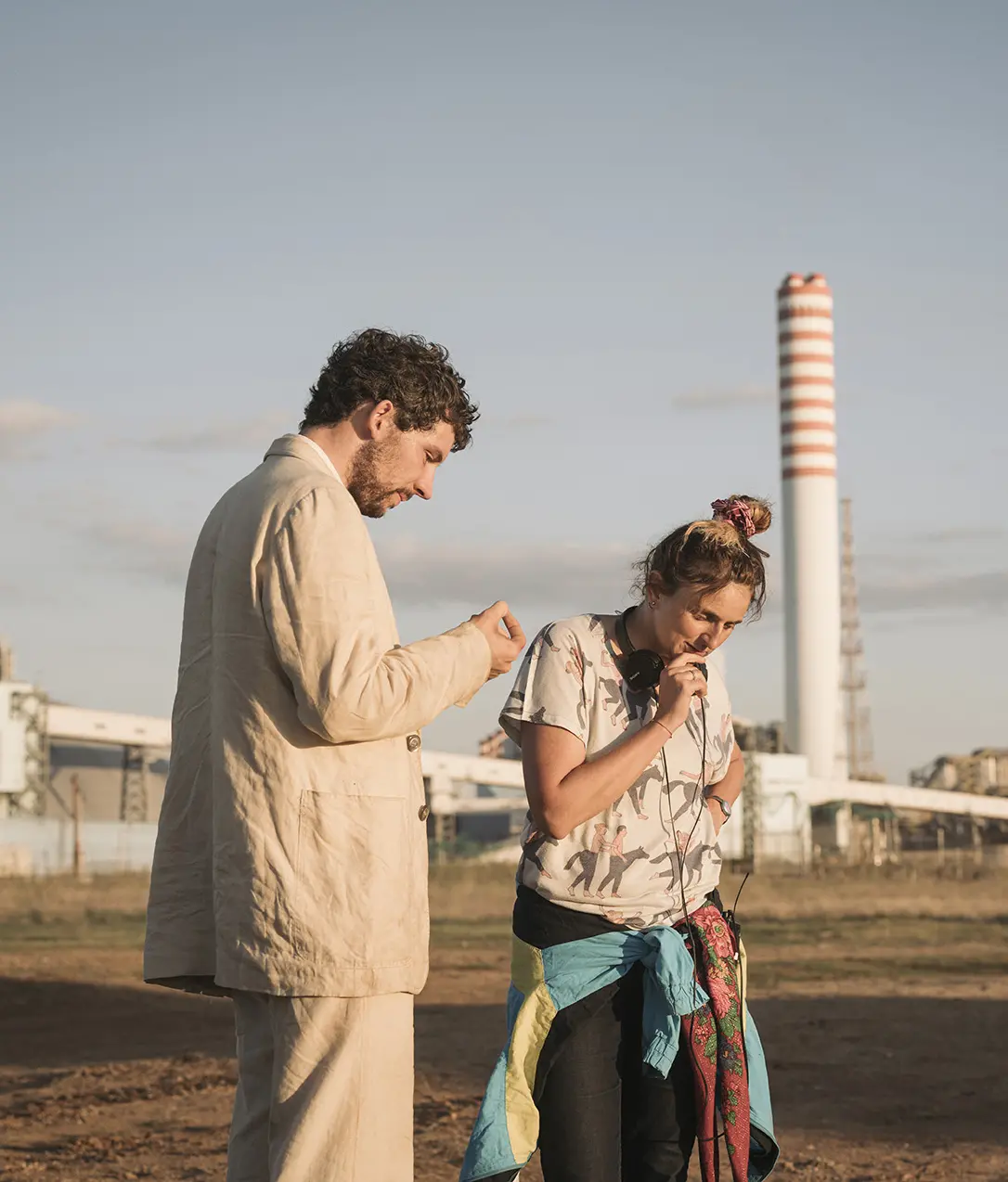 Josh O' Connor e Alice Rohrwacher sul set de La chimera @Simona Pampallona