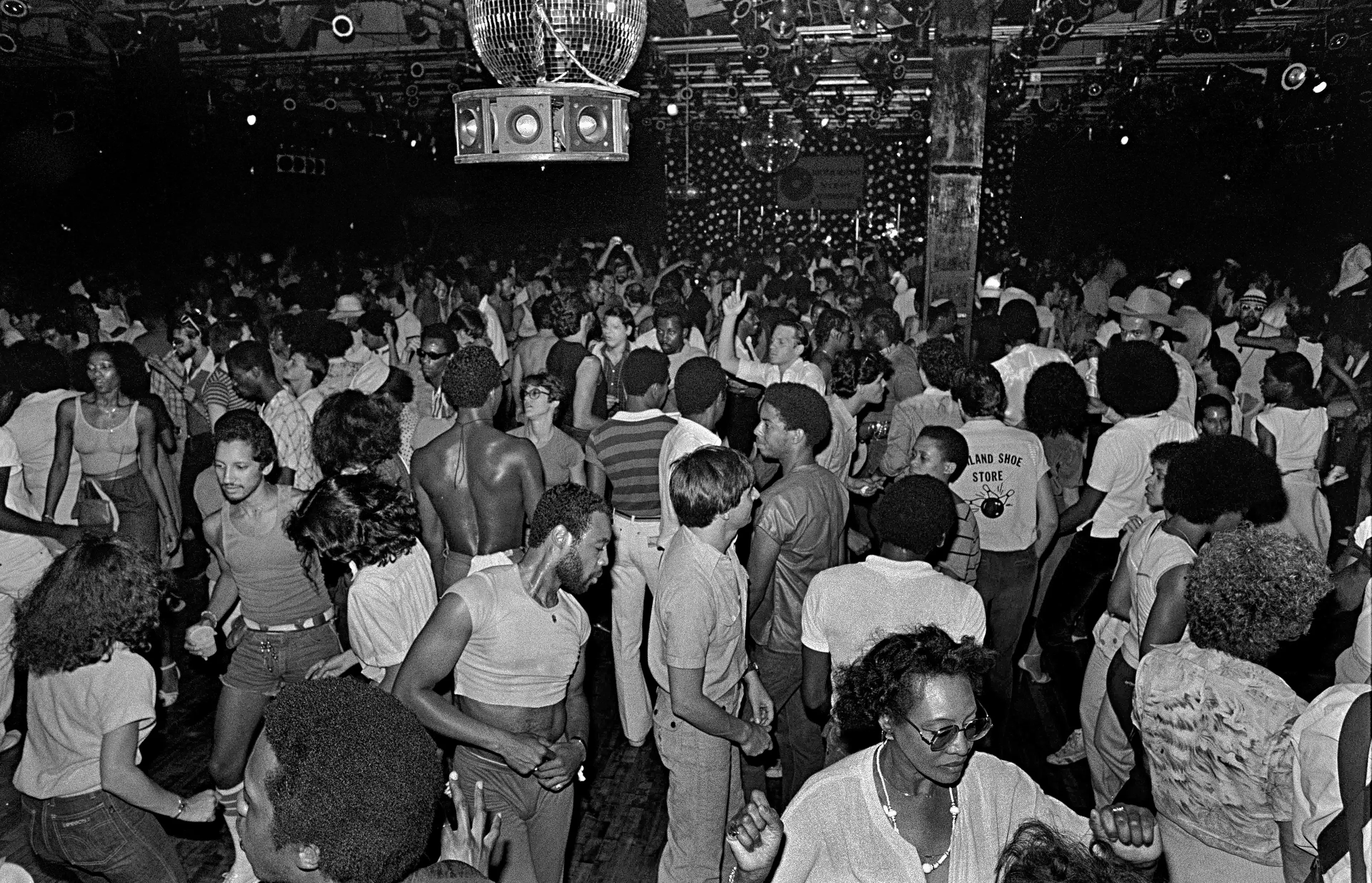 The dance floor of legendary disco Paradise Garage, NYC 1979.