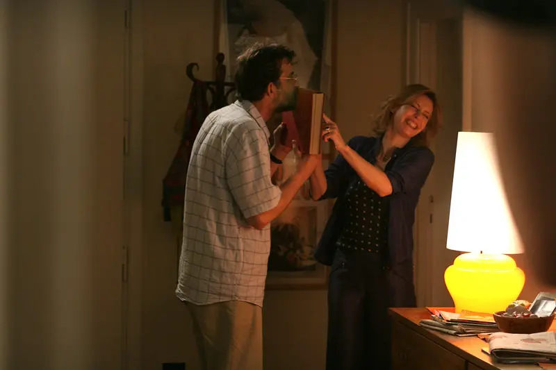 Nanni Moretti e Margherita Buy sul set di Il caimano