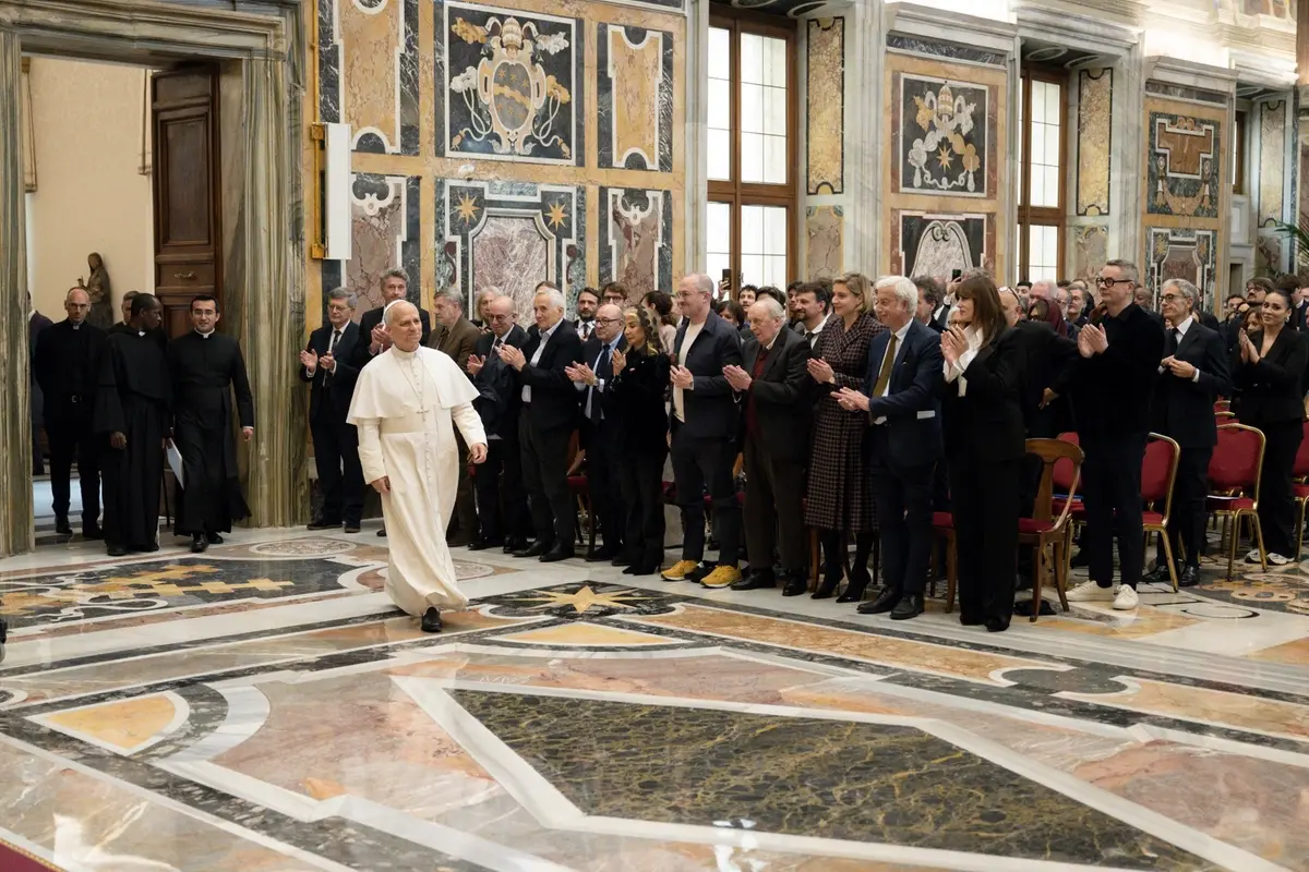 Papa Leone XIV all\\'incontro con il mondo del cinema del 15 novembre 2025 \\u00A9 Vatican Media
