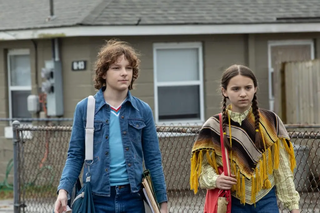 (from left) Finney Shaw (Mason Thames) and Gwen Shaw (Madeleine McGraw) in The Black Phone, directed by Scott Derrickson. © Universal Studios