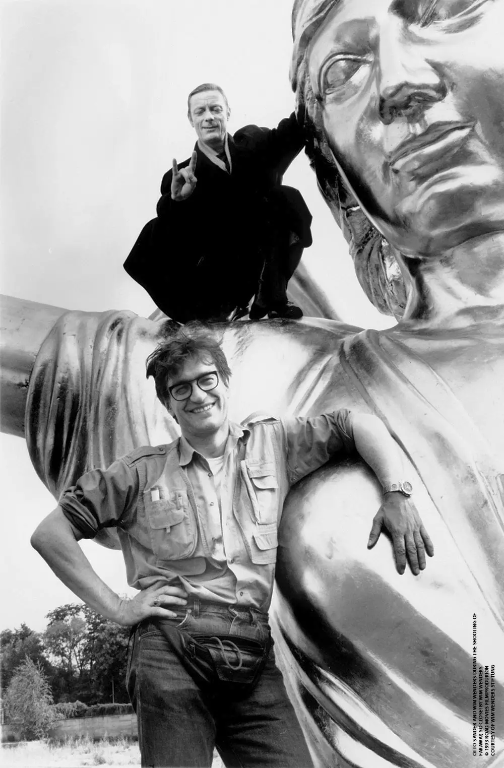 Otto Sander e Wim Wenders sul set di Così lontano così vicino