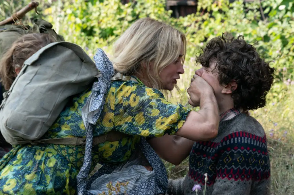 Evelyn (Emily Blunt) and Marcus (Noah Jupe) brave the unknown in \"A Quiet Place Part II.\\u201D