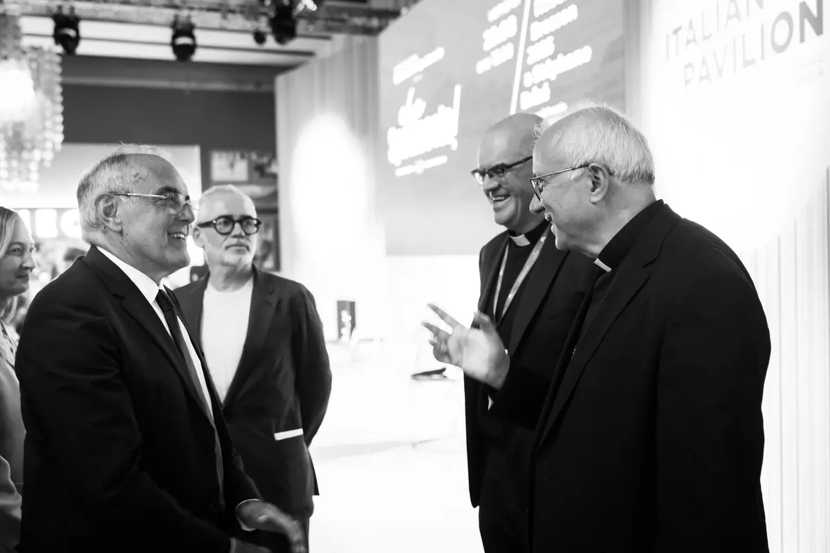 Alba Rohrwacher, Alberto Barbera, Stéphane Brizé, Davide Milani e il Segretario Generale della CEI Mons. Giuseppe Baturi - Foto Karen Di Paola