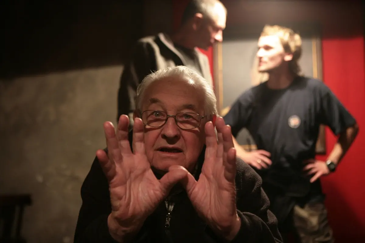 Andrzej Wajda sul set di Katyn