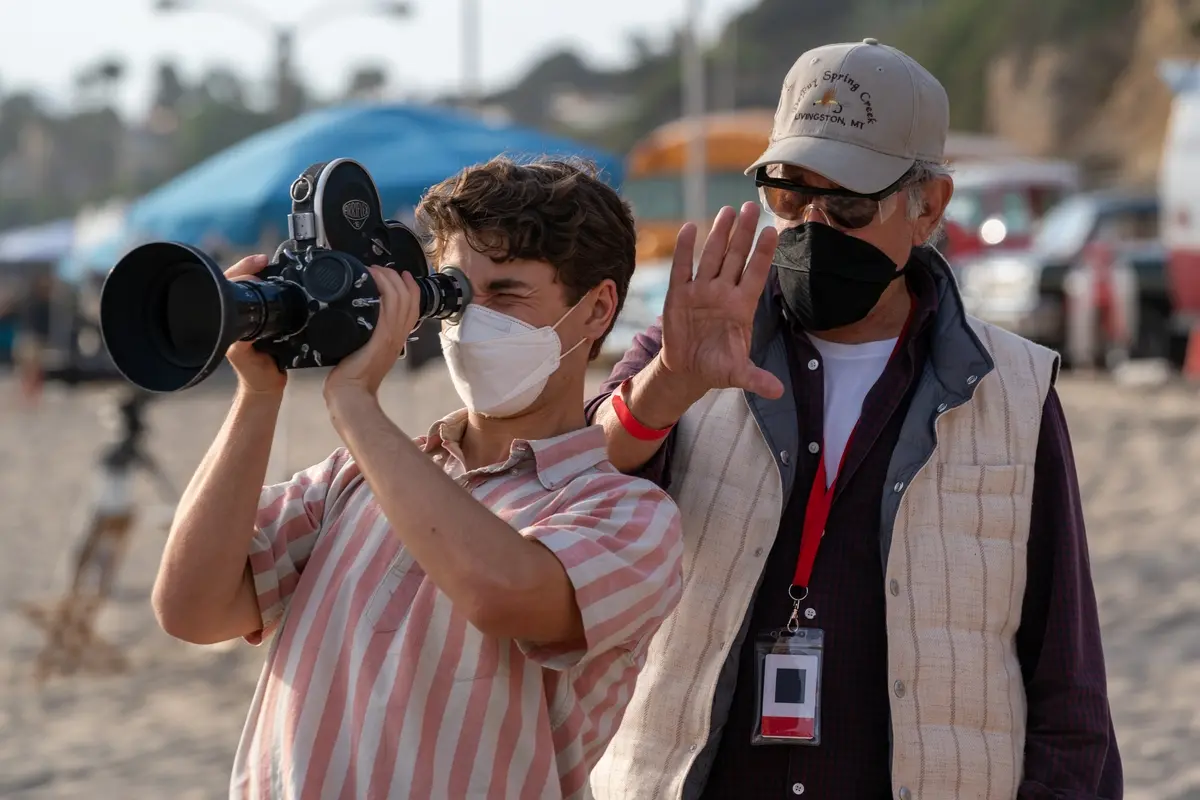 Steven Spielberg sul set di The Fabelmans