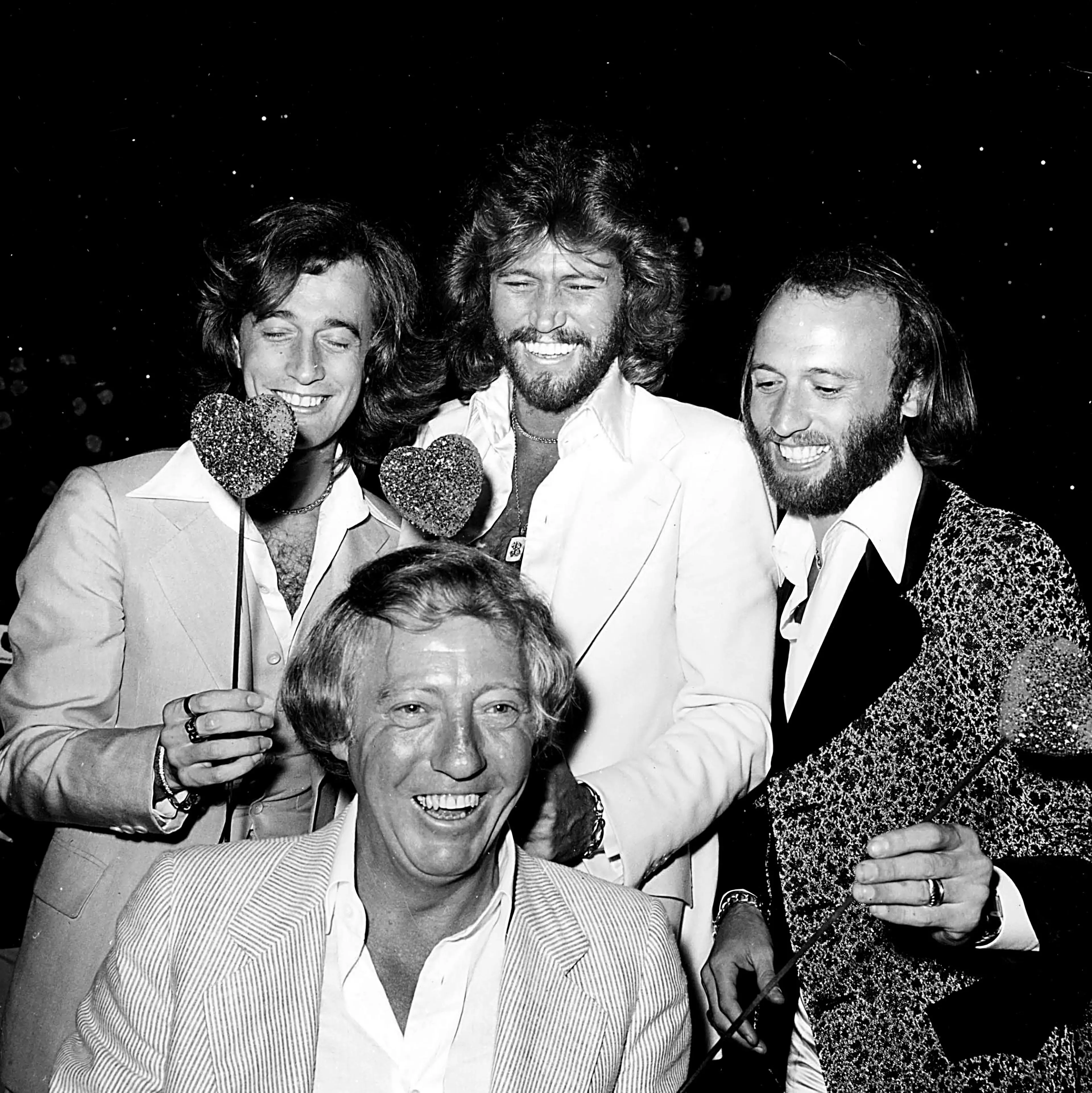 Mandatory Credit: Photo by Globe Photos/Mediapunch/Shutterstock (10192762a)The Bee Gees with Robert StigwoodThe Bee Gees with Robert Stigwood 1978