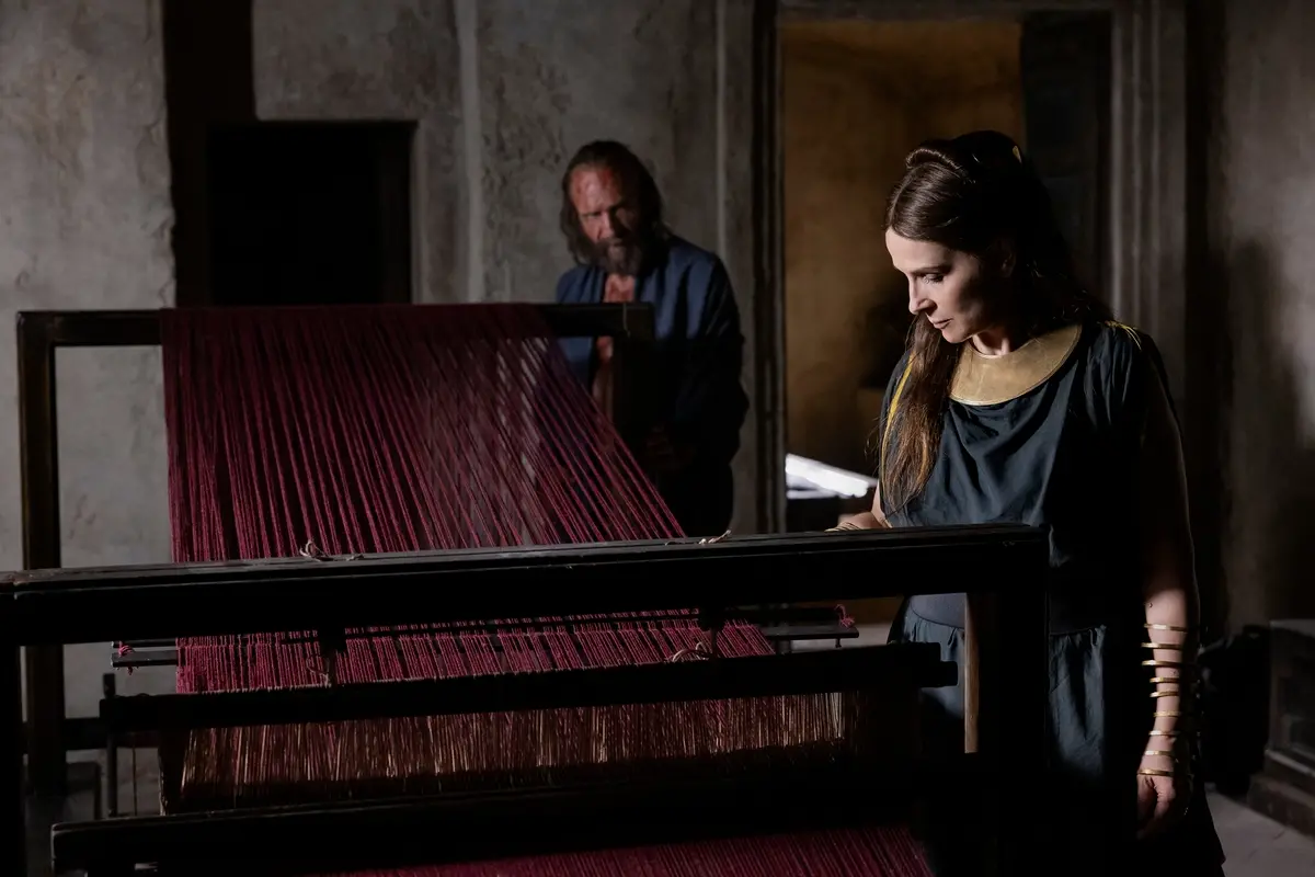 The Return, directed by Uberto Pasolini, with Ralph Fiennes (Odysseus), Juliette Binoche (Penelope), Charlie Plummer (Telemachus), Marwan Kenzari (Antinous), Claudio Santamaria (Eumaeus).