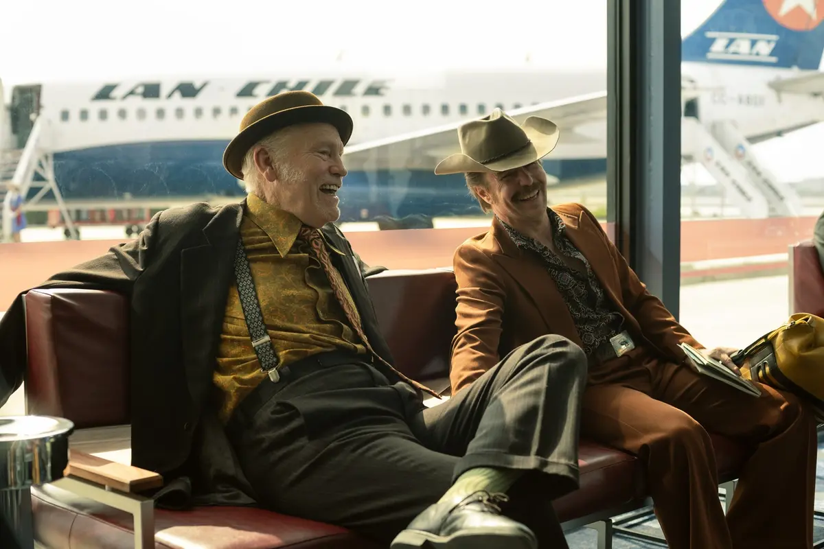 John Malkovich and Sam Rockwell in WILD HORSE NINE. Photo by Searchlight Pictures/Diego Araya Corvalán, Courtesy of Searchlight Pictures. © 2026 Searchlight Pictures. All Rights Reserved.