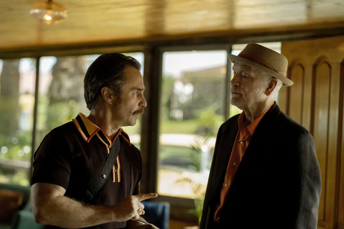 Sam Rockwell and John Malkovich in WILD HORSE NINE. Photo by Searchlight Pictures/Diego Araya Corval\\u00E1n, Courtesy of Searchlight Pictures. \\u00A9 2026 Searchlight Pictures. All Rights Reserved. , Searchlight Pictures