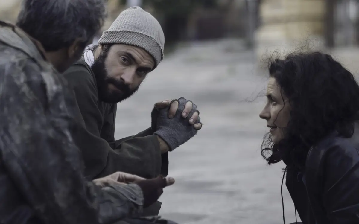 Alessio Vassallo e Costanza Quatriglio sul set di Sul cammino di Francesco - La vita di Biagio Conte