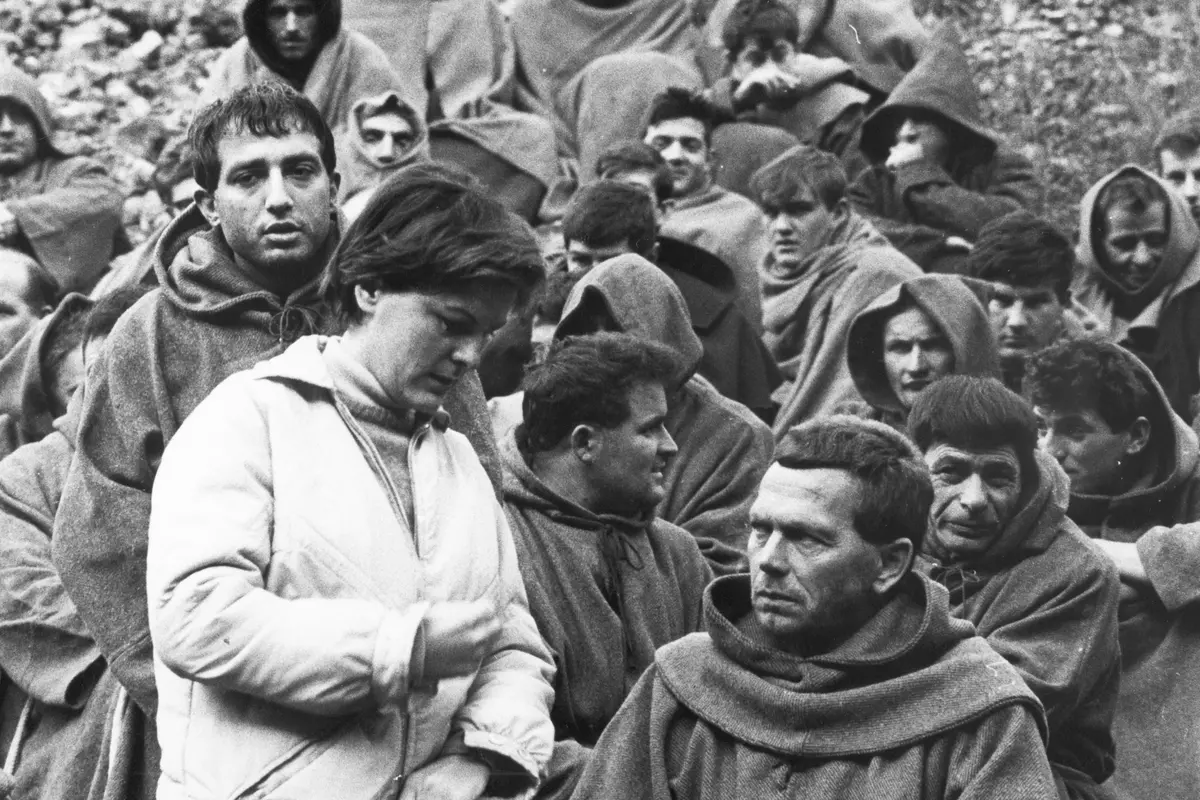 Liliana Cavani sul set di Francesco (1966)