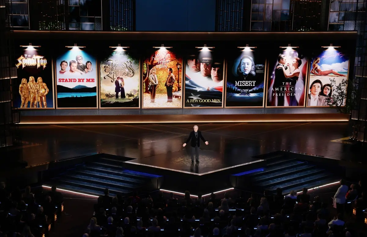 epa12823943 Billy Crystal pays tribute to Rob Reiner and his wife Michele on stage during the the 98th annual Academy Awards ceremony at the Dolby Theatre in Los Angeles, California, USA, 15 March 2026. during the 98th annual Academy Awards ceremony at the Dolby Theatre in Los Angeles, California, USA, 15 March 2026. EPA/CHRIS TORRES