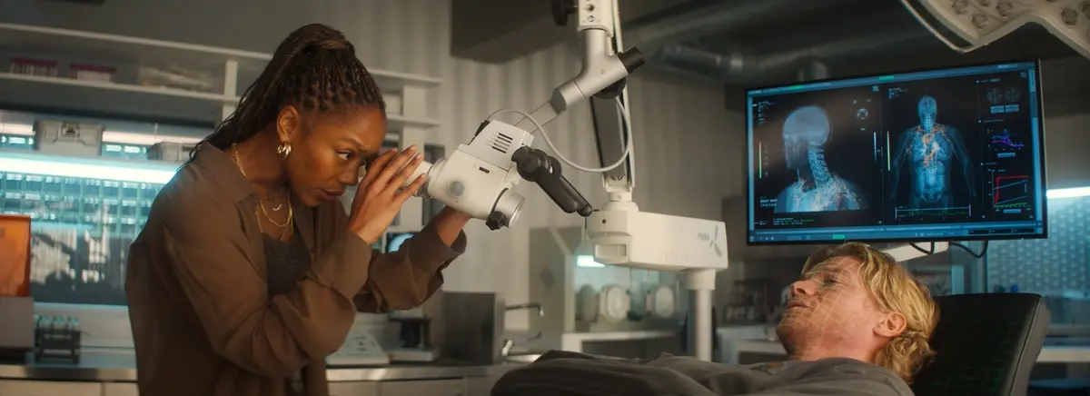 NAOMI ACKIE as Caitlyn Corr and TOM RHYS HARRIES as Matt Hagen in DC Studios’ “Clayface,” a Warner Bros. Pictures Release