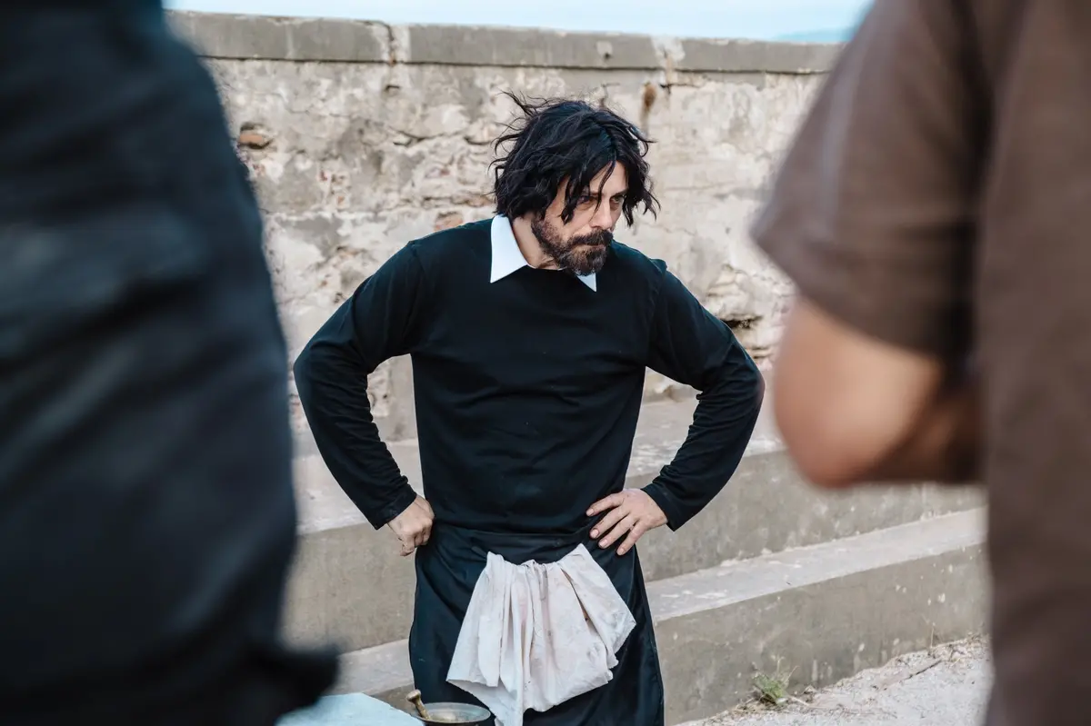 L'attore Luca Battini nei pannni di Caravaggio