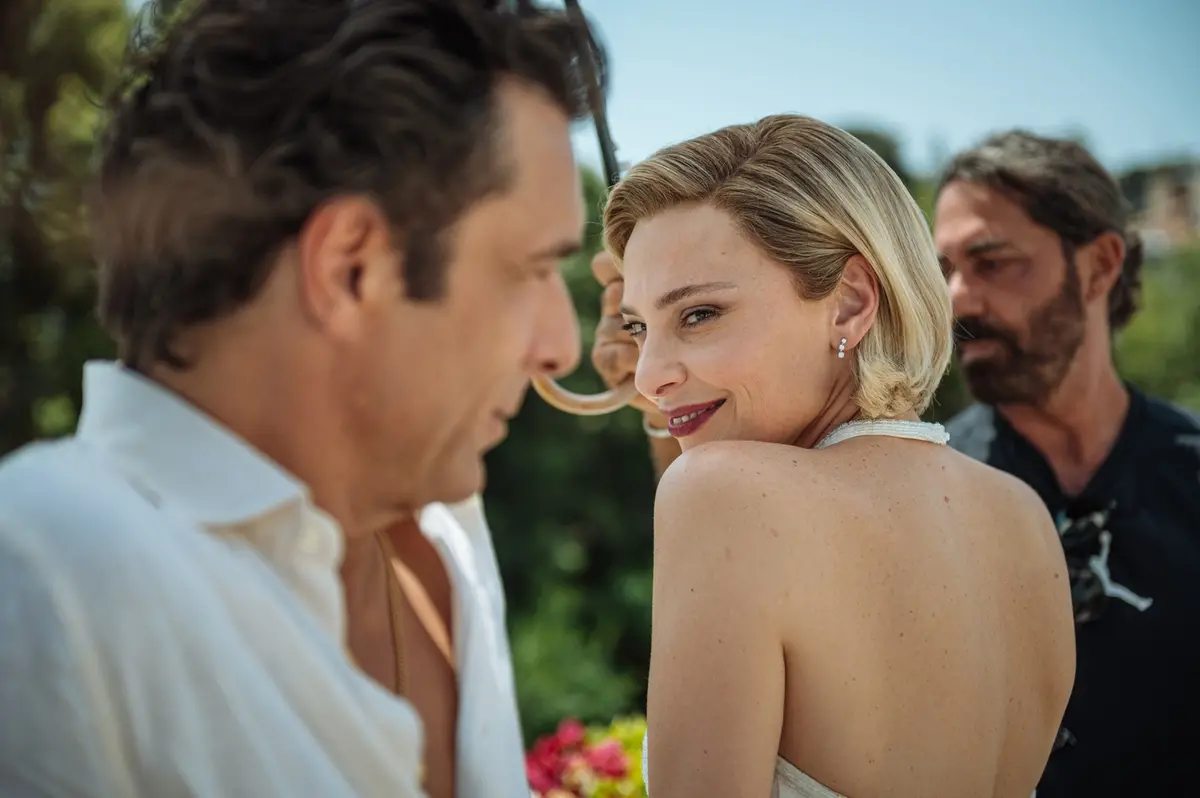 Adriano Giannini e Jasmine Trinca sul set di L'Estranea