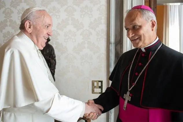 Uno scatto di Papa Francesco con il futuro Papa: Robert Francis Prevost; @Vatican Media