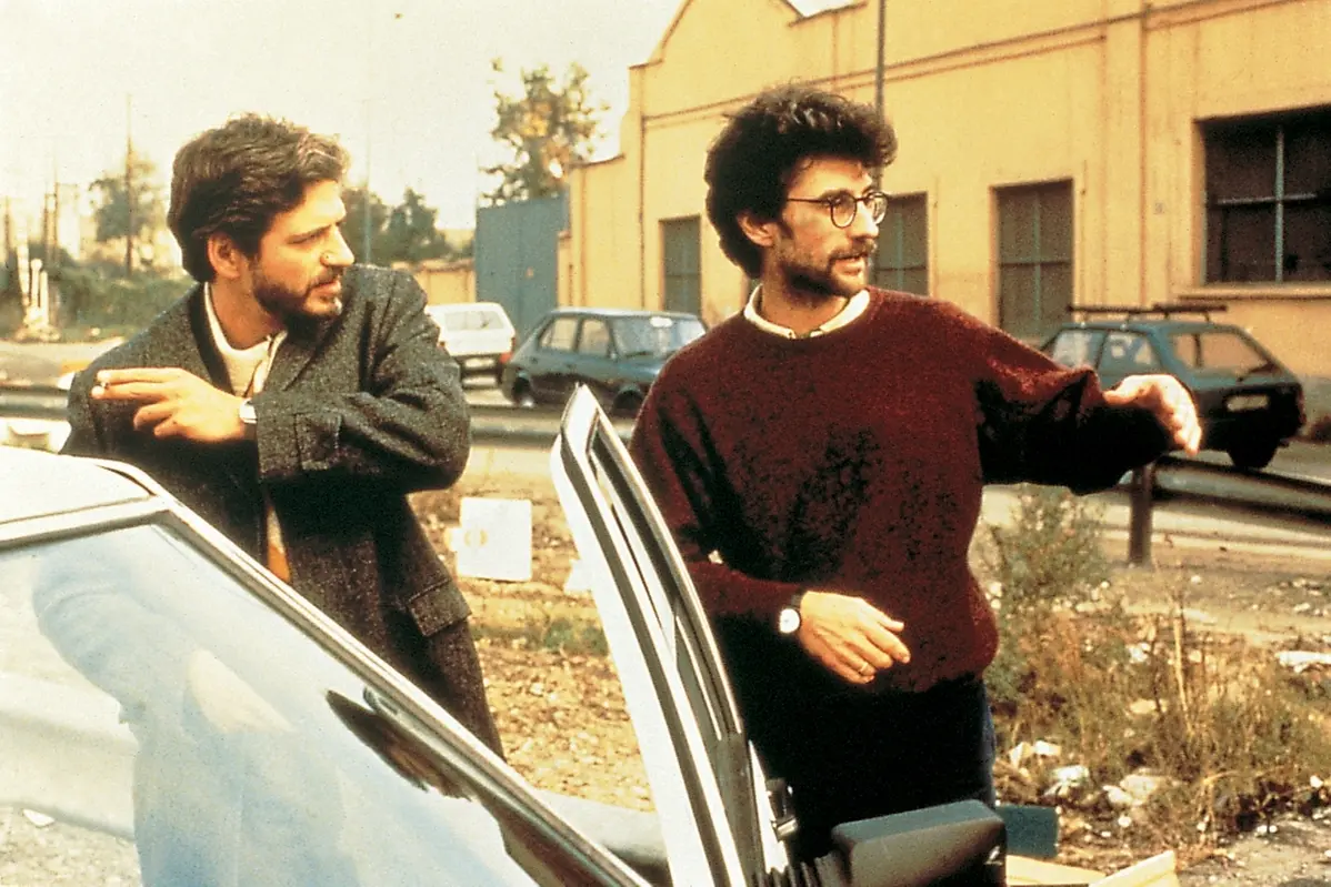 Fabrizio Bentivoglio e Sivlio Soldini sul set di Un'anima divisa in due