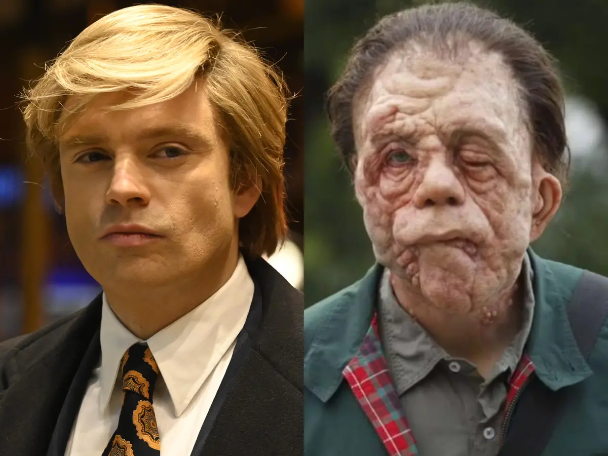 Sebastian Stan in The Apprentice (credits: Pief Weyman) e A Different Man