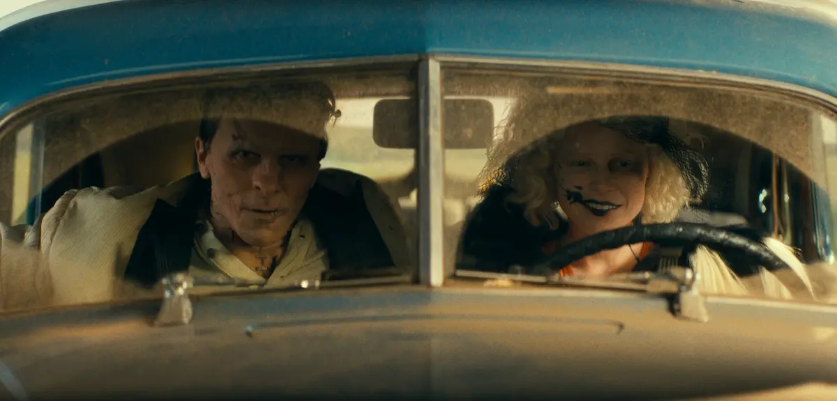 (L to r) Chrisitan Bale as Frank and Jessie Buckley as The Bride in Warner Bros. Pictures THE BRIDE!