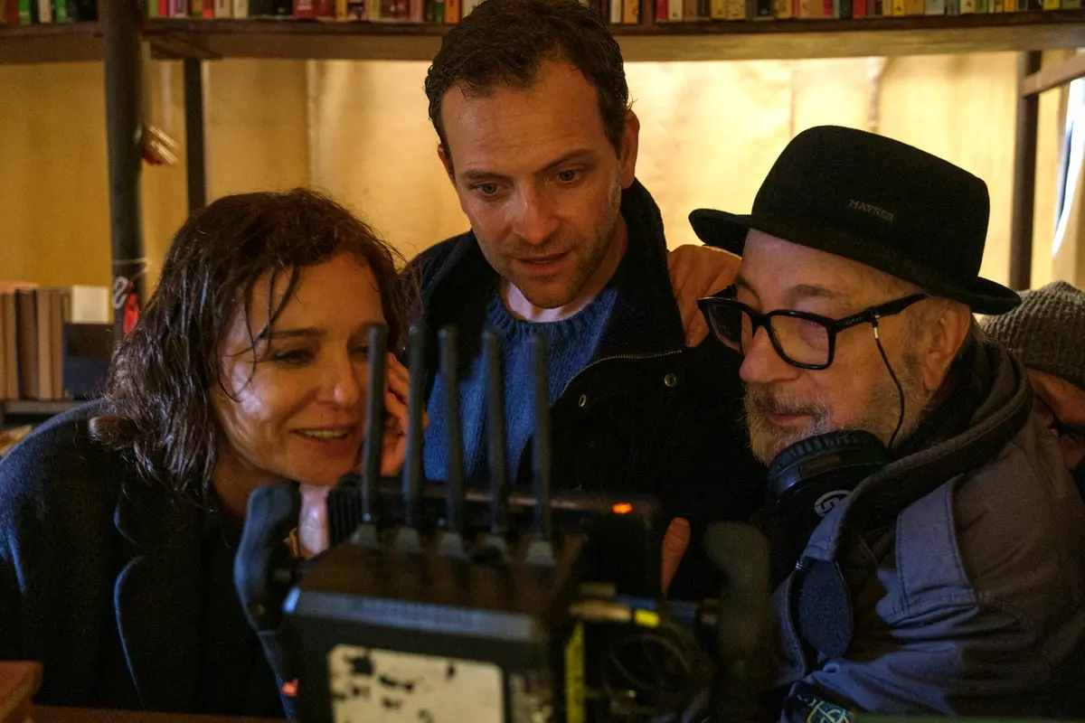 @CLAUDIO IANNONE Nella foto: Valeria Golino, Gianni Amelio e Alessandro Borghi sul set di \\\"Nessun dolore\\\"