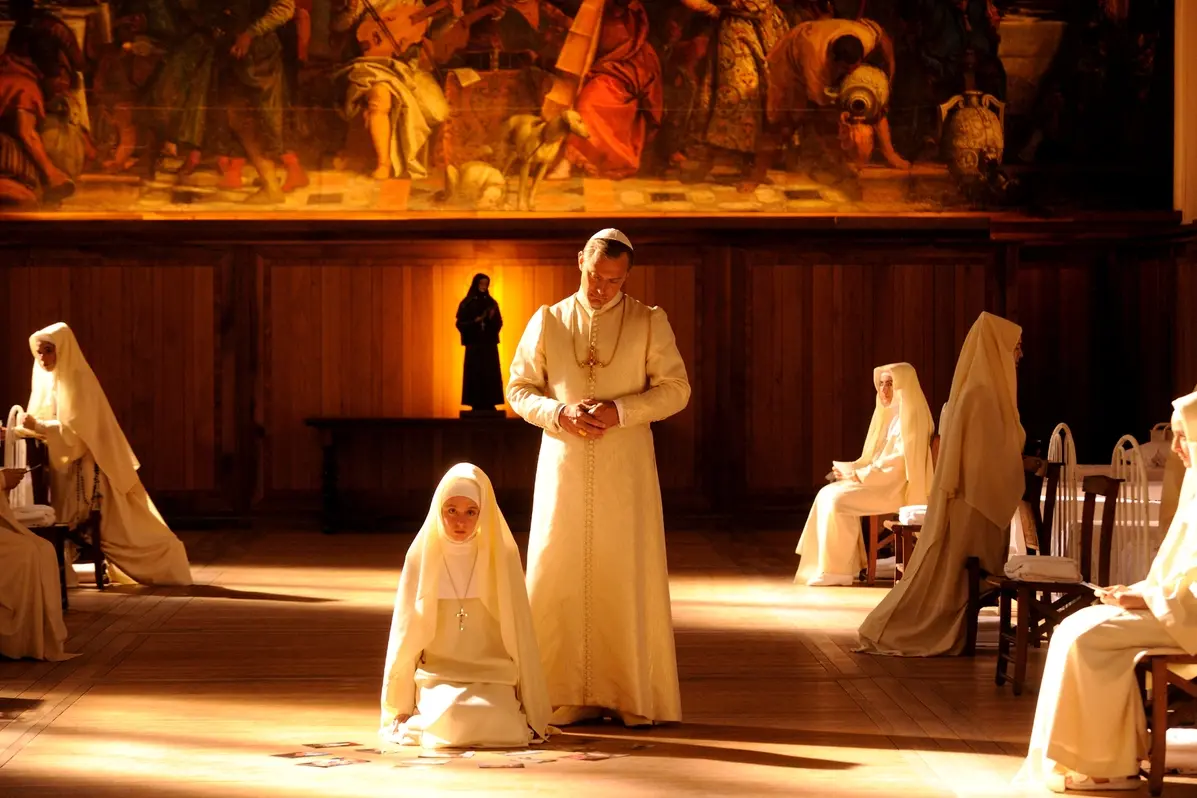 set of \"The young Pope\" by Paolo Sorrentino. 15/01/2016 sc.XQ ep. X In the picture Jude Law. Photo by Gianni Fiorito