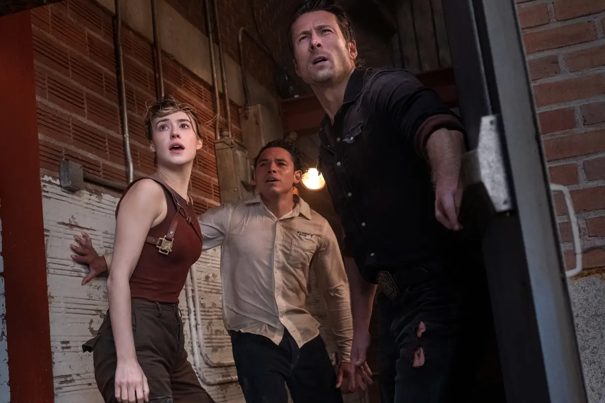 Daisy Edgar-Jones, Anthony Ramos e Glen Powell in Twisters , Melinda Sue Gordon/Universal Pictures, Warner Bros. Pictures & Amblin Entertainment