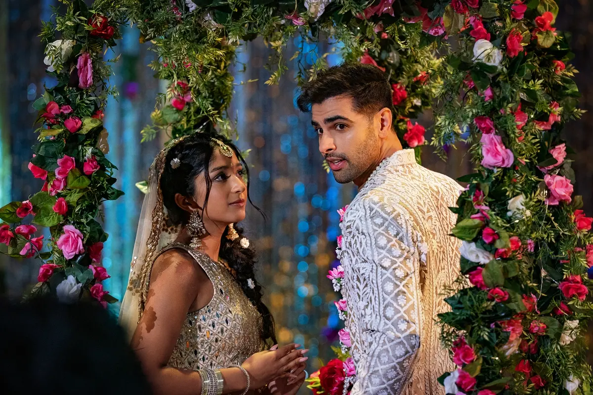 Best of the Best. (L to R) Maitreyi Ramakrishnan as Maya, Ankur Rathee as Ronak in Best of the Best. Cr. Emily V. Aragones/Netflix © 2026