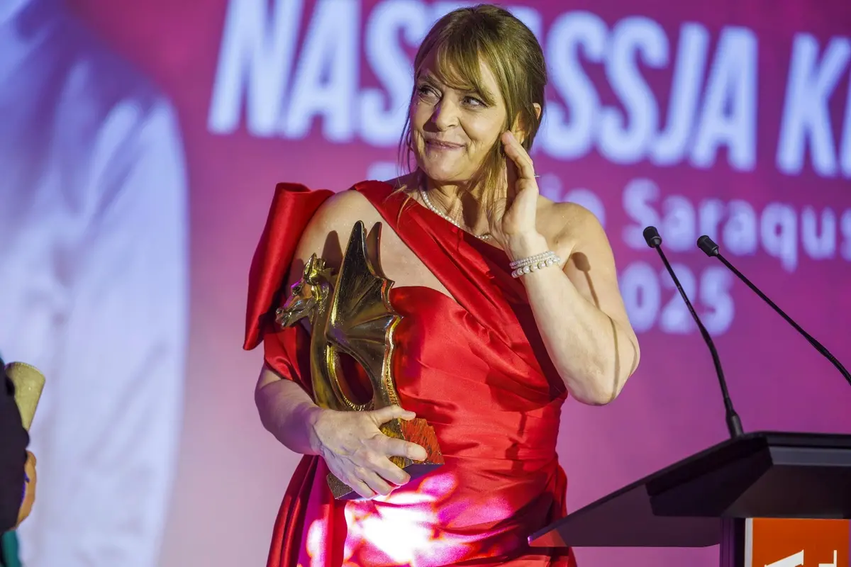 German actress Nastassja Kinski receives the Saraqusta Award for lifetime achievement in historical films at the 5th Saraqusta Film Festival in Zaragoza, Spain, 02 May 2025. The festival specializes in historical films. EPA/JAVIER CEBOLLADA