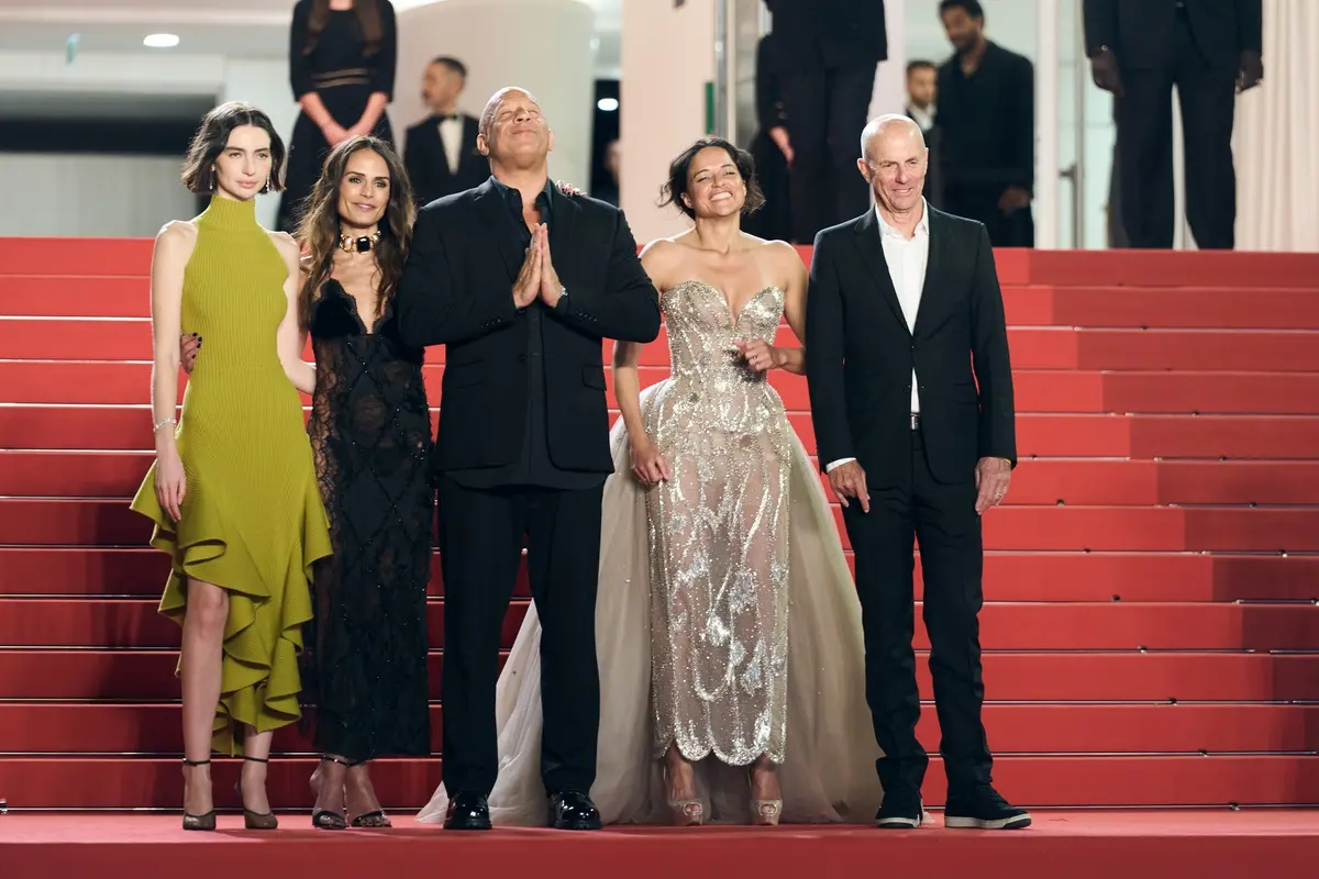 Meadow Walker, Jordana Brewster, Vin Diesel, Michelle Rodriguez, Neal Moritz (foto di Karen Di Paola)