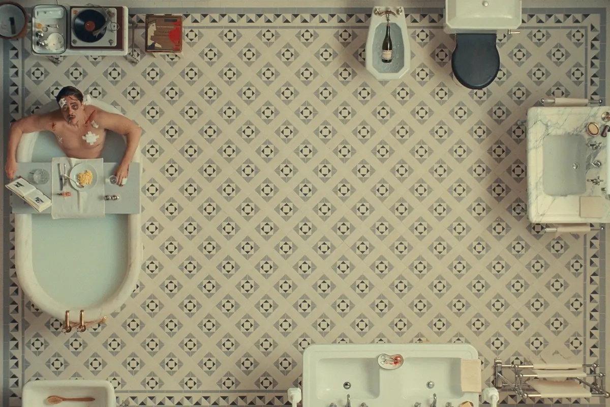Benicio Del Toro stars as Zsa-Zsa Korda in director Wes Anderson\\'s THE PHOENICIAN SCHEME, a Focus Features release. Credit: Courtesy of TPS Productions/Focus Features \\u00A9 2025 All Rights Reserved. , Courtesy of TPS Productions/Focu