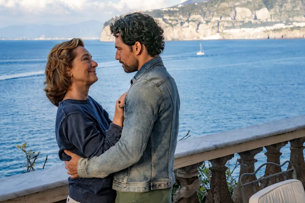 Set of \\\"Inganno\\\" by Pappi Corsicato.in the picture Monica Guerritore and Giacomo Gianniotti.Photo by Gianni FioritoThis photograph is for editorial use only, the copyright is of the film company and the photographer assigned by the film production company and can only be reproduced by publications in conjunction with the promotion of the film.The mention of the author-photographer is mandatory: Gianni Fiorito.Set della serie tv \\\"Inganno\\\" di Pappi Corsicato.Nella foto Monica Guerritore e Giacomo Gianniotti.Foto di Gianni FioritoQuesta fotografia è solo per uso editoriale, il diritto d'autore è della società cinematografica e del fotografo assegnato dalla società di produzione del film e può essere riprodotto solo da pubblicazioni in concomitanza con la promozione del film. E’ obbligatoria la menzione dell’autore- fotografo: Gianni Fiorito.