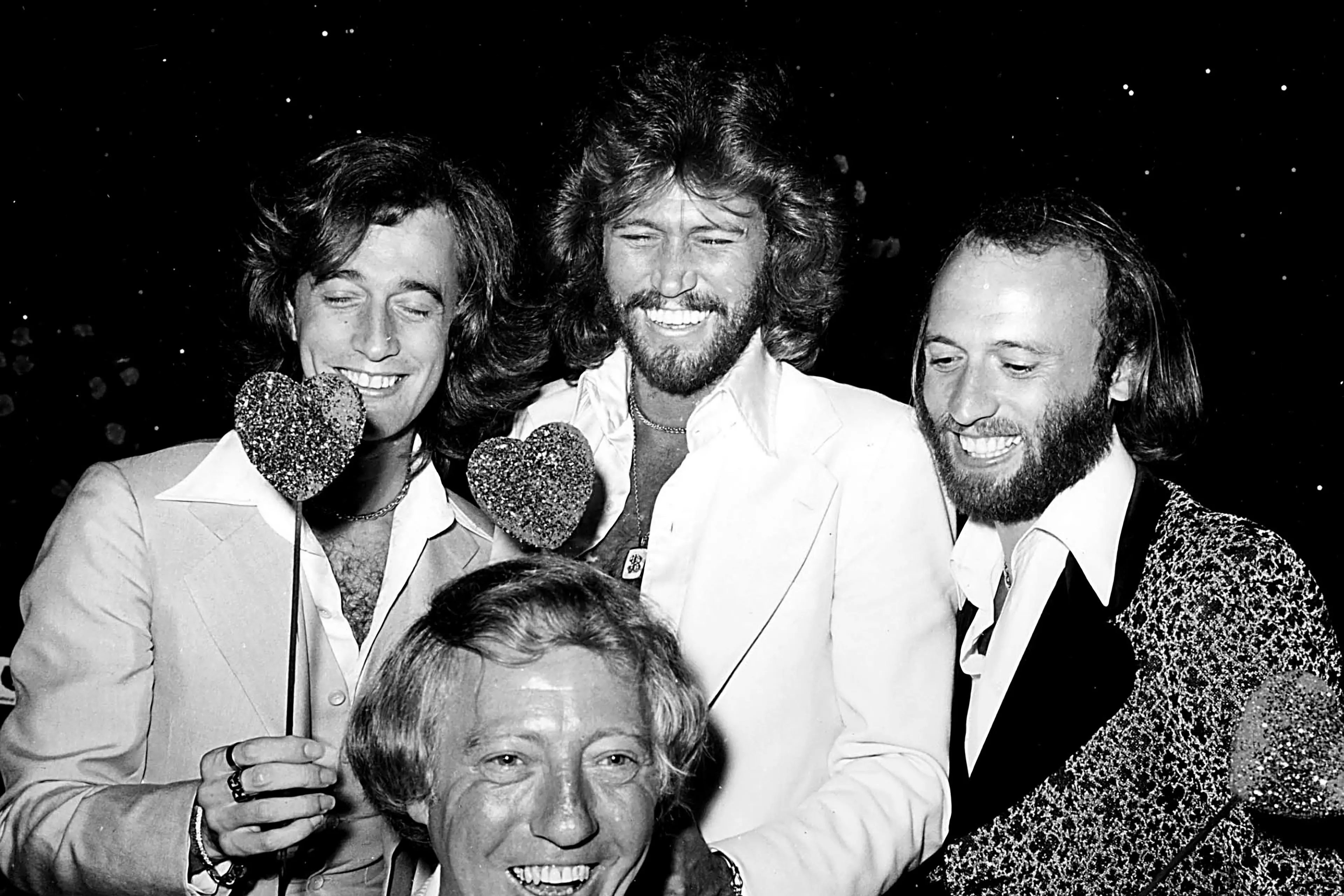 Mandatory Credit: Photo by Globe Photos/Mediapunch/Shutterstock (10192762a)The Bee Gees with Robert StigwoodThe Bee Gees with Robert Stigwood 1978