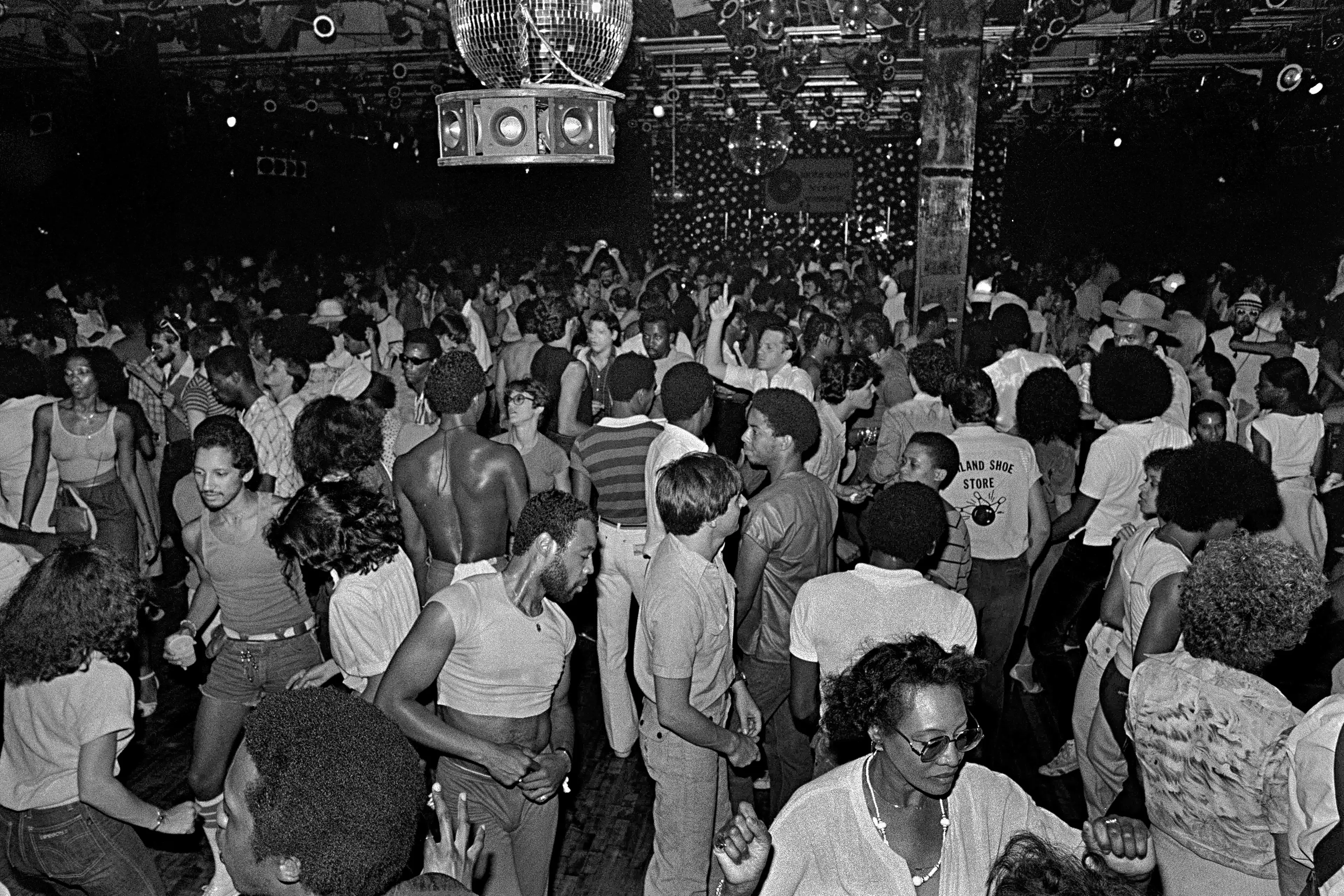 The dance floor of legendary disco Paradise Garage, NYC 1979.
